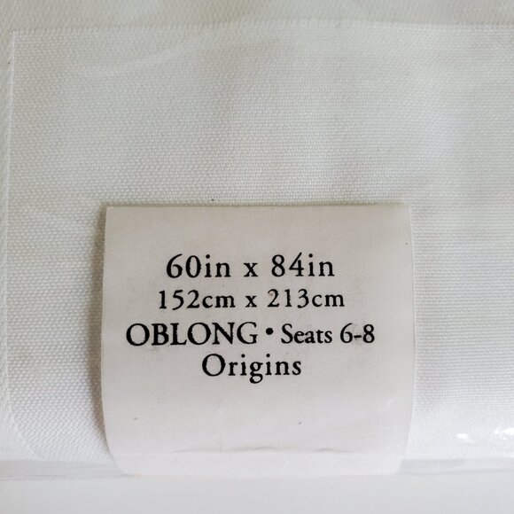 Bardwil Linens White 60" x 84" Oblong Tablecloth Vintage Textured Microfiber - Picture 5 of 7